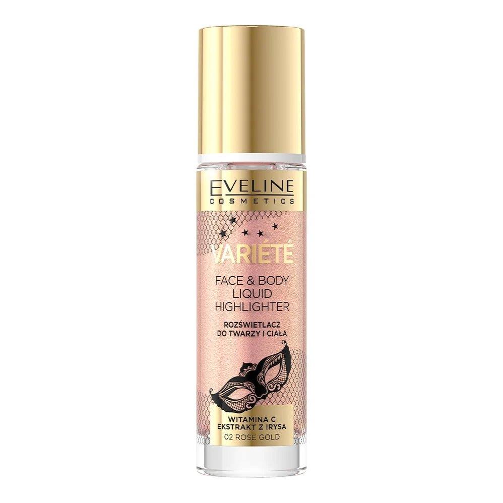 Eveline Variete Płynny Rozświetlacz do Twarzy i Ciała Nr 02 Rose Gold 30ml