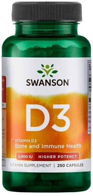 Swanson Vitamin D-3 2000 IU 250 Capsules