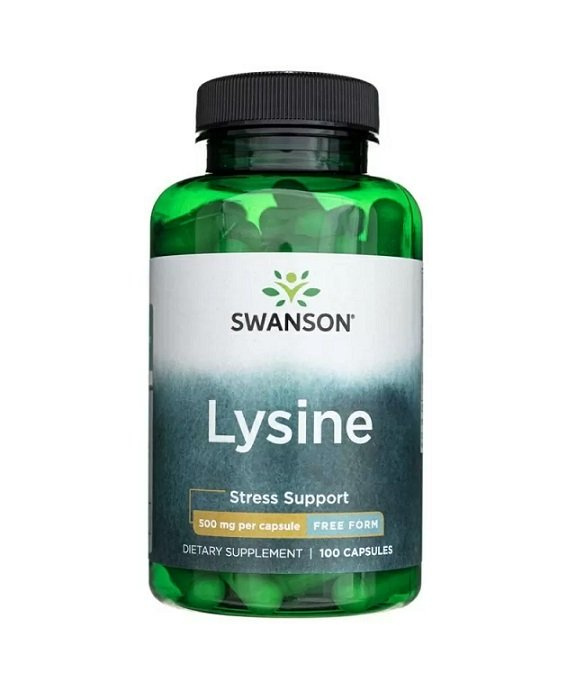 Swanson Lysine 500mg Free-Form 100 Capsules