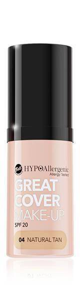 Bell HypoAllergenic Great Cover Make-Up SPF20 Hypoallergenic Intensive Coverage Mousse Foundation 04 Natural Tan 20g