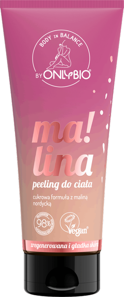 OnlyBio Cukrowy Peeling do Ciała z Maliną Nordycką 200ml