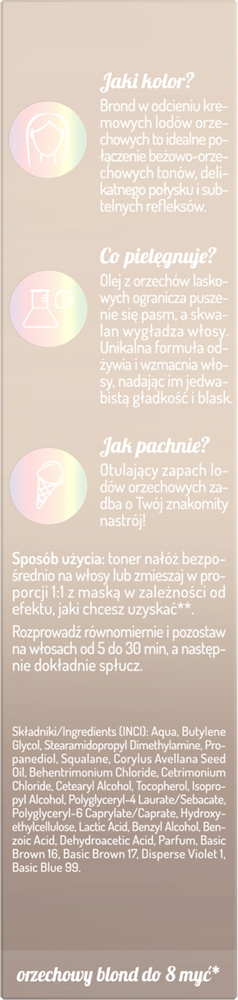 OnlyBio Hair in Balance Toner do Włosów Lody Orzechowe 100ml