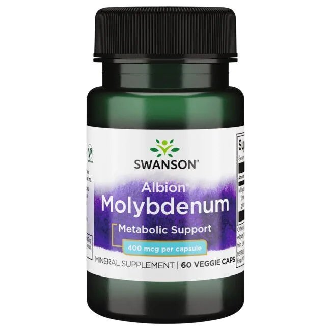 Swanson Albion Molybdenum 400mcg 60 Kapsułek