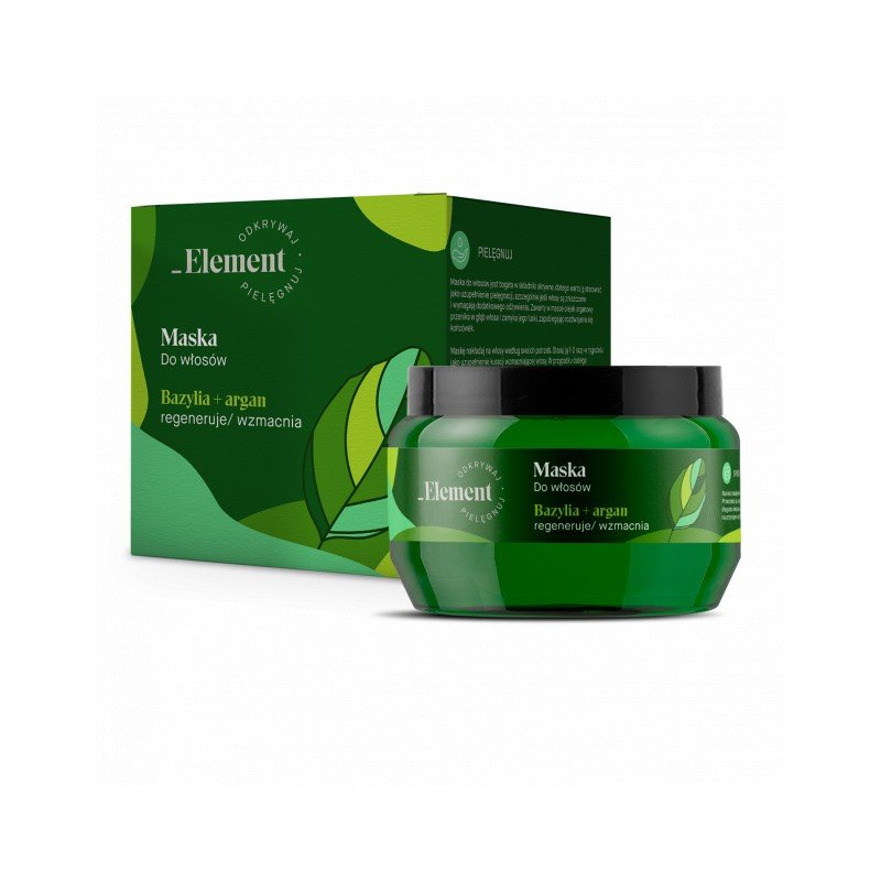 Element Maska Wzmacniająca Przeciw Wypadaniu Włosów Ekstrakt Bazylii + Argan 200ml Best Before 05.10.25