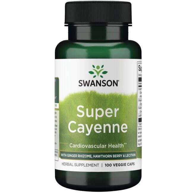 Swanson Super Cayenne Supports Circulatory System 100 Capsules