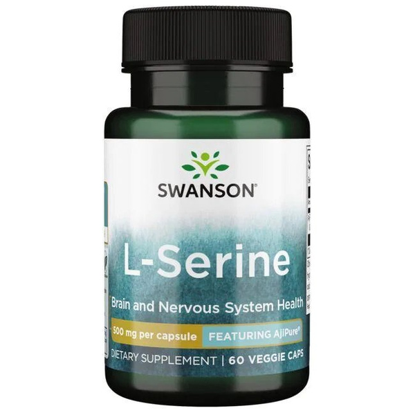 Swanson L-Serine 500mg Supports Nervous System Function 60 Capsules