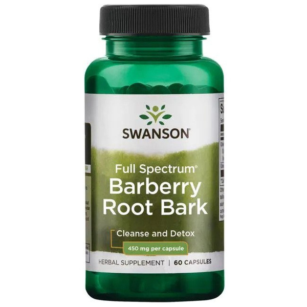 Swanson Full Spectrum Barberry Root Bark 450mg Wspomaga Oczyszczanie Organizmu 60 Kapsułek