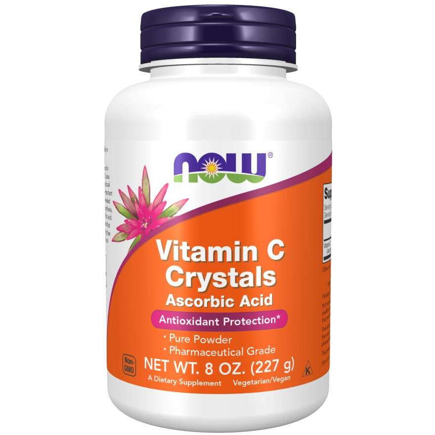 Now Foods Vitamin C Crystals Kwas Askorbinowy Puder Wspomaga Układ Odpornościowy i Zdrowie Kości i Stawów 227g