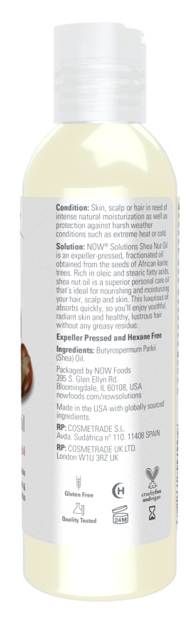 Now Foods Solutions Multi-Purpose Shea Nut Oil for Body Scalp and Hair 473ml