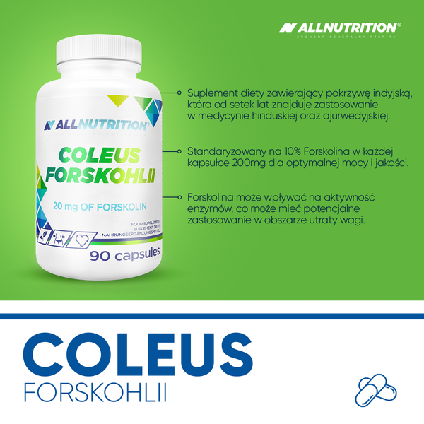 Allnutrition Coleus Forskohlii Wspiera Utrzymanie Wymarzonej Sylwetki 90 Kapsułek