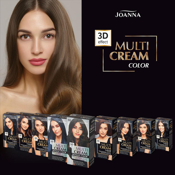 Joanna Multi Cream Color Farba do Włosów z Efektem 3D z Długotrwałym Efektem Nr 39.5 Herbaciany Brąz 1 Sztuka