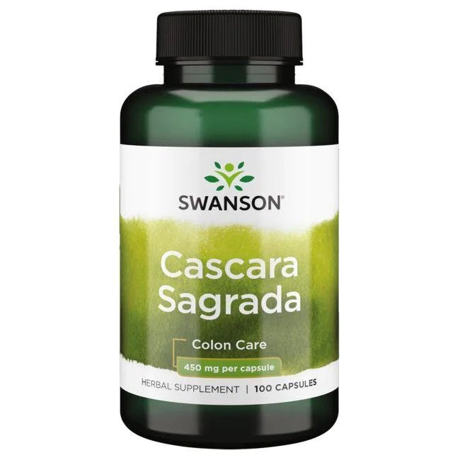 Swanson Cascara Sagrada 450mg Supports Gut Function 100 Capsules