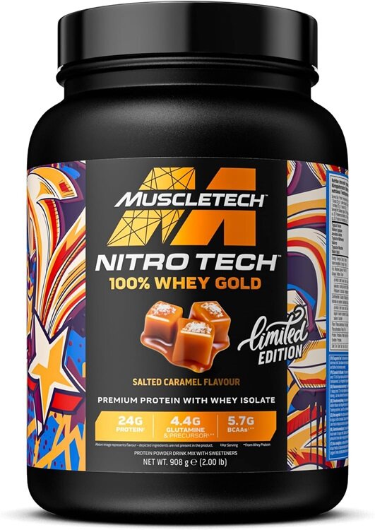 Nitro-Tech 100% Whey Gold, Salted Caramel - 908g