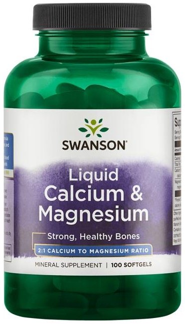 Swanson Liquid Calcium & Magnesium Wapń i Magnez 100 Kasułek