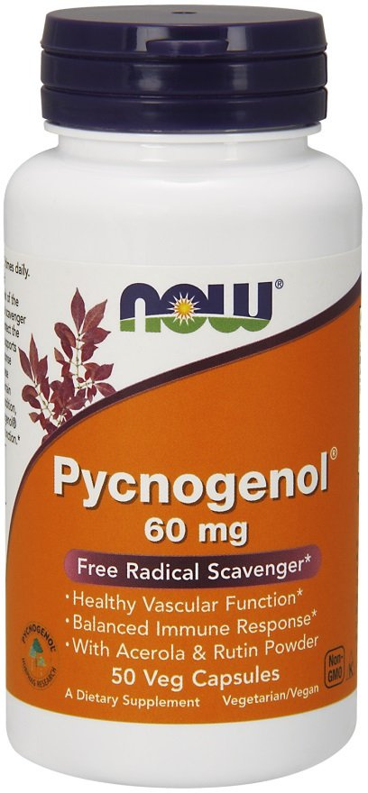 Now Foods Pycnogenol with Acerola & Rutin Powder 60mg Immune Support 50 Capsules