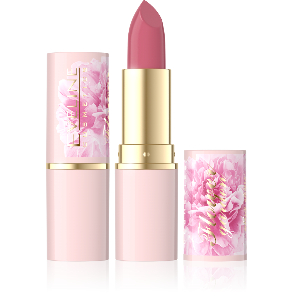 Eveline Flower Garden Moisturizing Lipstick No.1 Vit.E Hyaluronic Acid Vegan 1 Piece