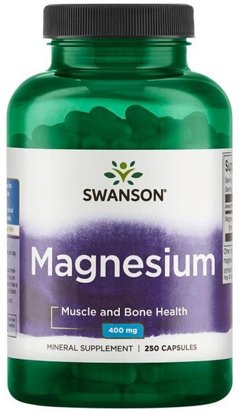 Swanson Magnesium 200mg Magnez 250 Kapsułek