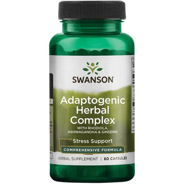 Swanson Adaptogenic Herbal Complex with Rhodiola Ashwagandha & Ginseng 60 Capsules