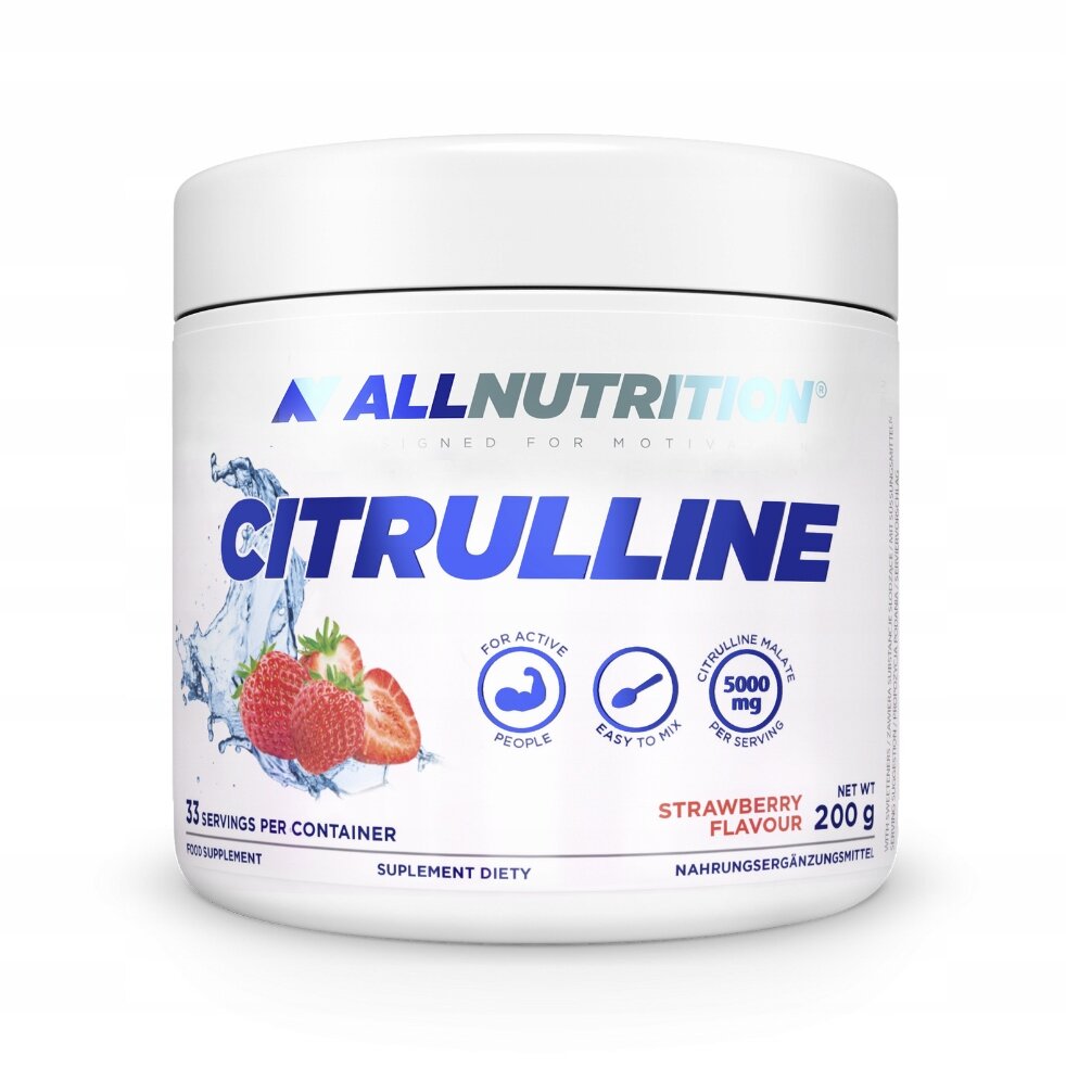 Allnutrition Citrulline Wspomaga Aktywny Trening Strawberry 200g