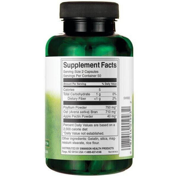 Swanson Tri-Fiber Complex Źródło Błonnika Pokarmowego 100 Kapsułek