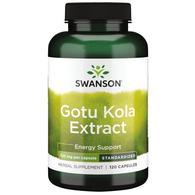 Swanson Gotu Kola Extract 100mg Wspomaga Układ Nerwowy i Krwionośny 120 Kapsułek