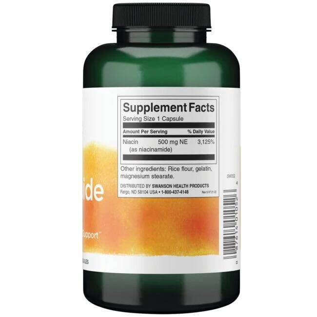 Swanson Niacinamide 500mg 250 Kapsułek