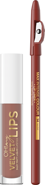 Eveline OML Silky Matt Liquid Lipstick & Contour Lip Liner 12 Praline Eclair 4,5ml