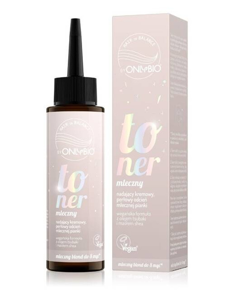 OnlyBio Hair in Balance Toner Mleczny do Włosów Nadający Kremowy Perłowy Odcień Mlecznej Pianki 100ml