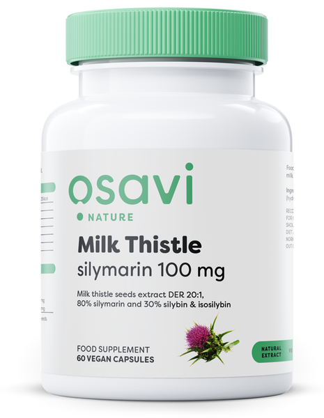 Osavi Milk Thistle, Silymarin 100mg For Liver Support 60 Vegan Caps