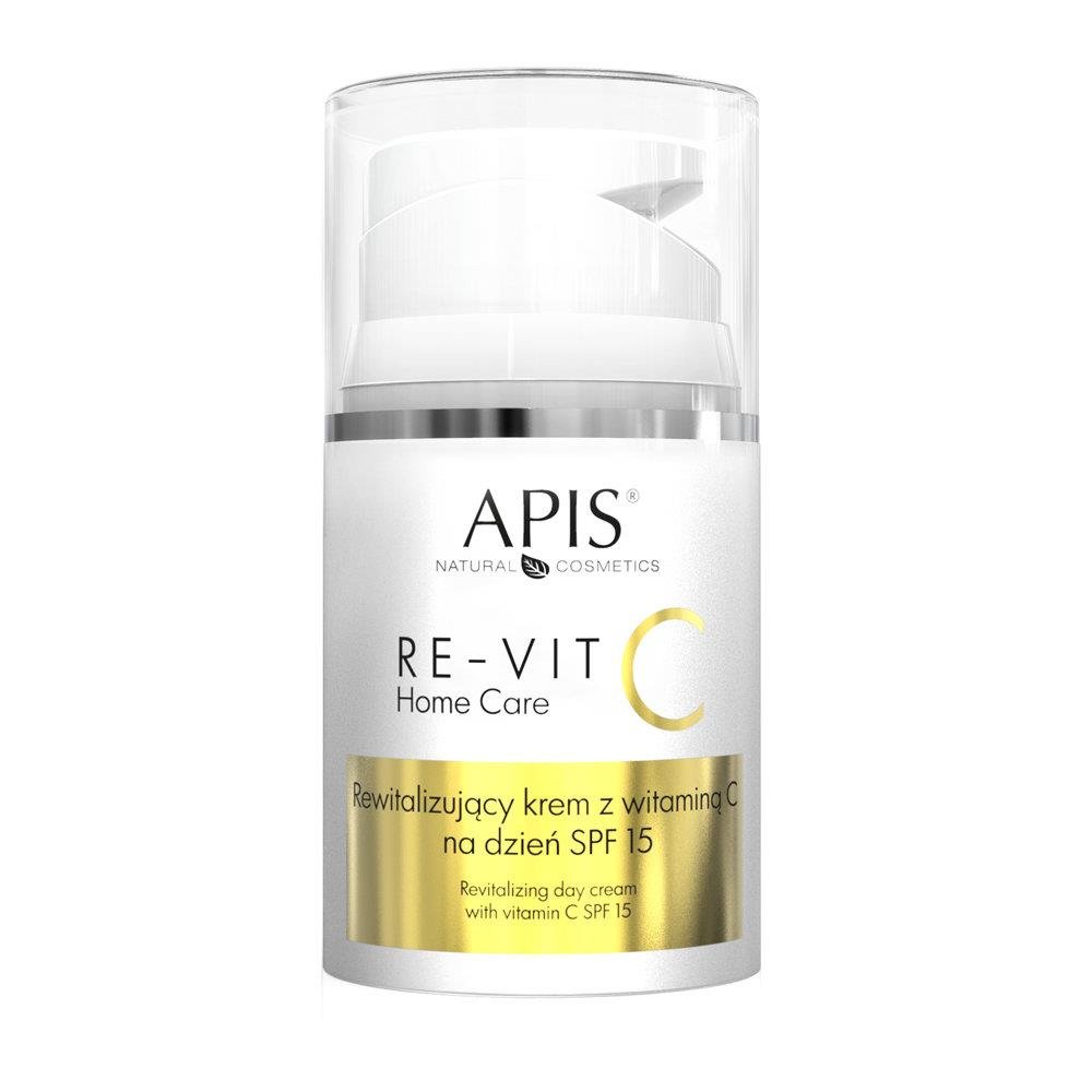 Apis Re- Vit C Rewitalizujący Krem do Twarzy Szyi i Dekoltu z Witaminą C na Dzień SPF 15 50ml