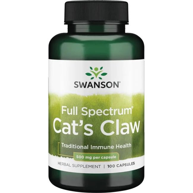 Swanson Cat's Claw 500mg Supports Immune System 100 Capsules