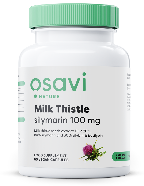 Osavi Milk Thistle, Silymarin 100mg For Liver Support 60 Vegan Caps