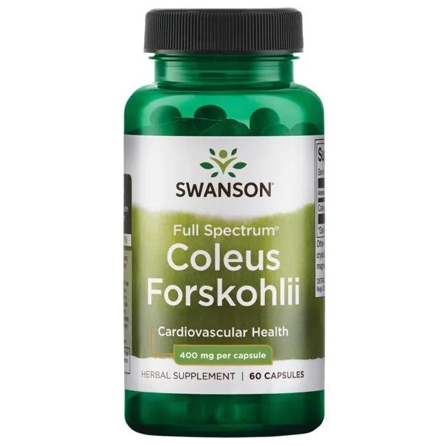 Swanson Full Spectrum Coleus Forskohlii 400mg Wspomaga Pracę Układu Pokarmowego 60 Kapsułek