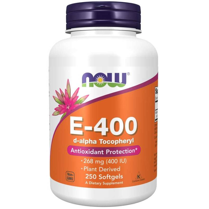 Now Foods Vitamin E-400 Natural Wspomaga Układ Odpornościowy 250 Kapsułek