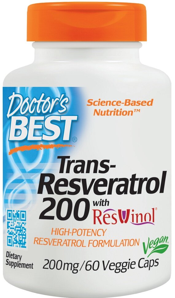 Trans-Resveratrol with ResVinol, 200mg - 60 vcaps