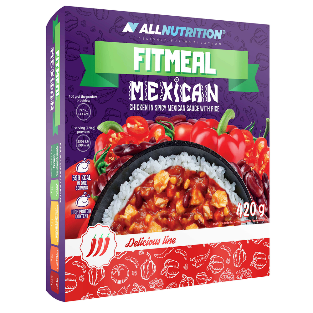 Allnutrition Delicious Line Fitmeal Mexican Kurczak z Ryżem w Ostrym Sosie Meksykańskim 420g