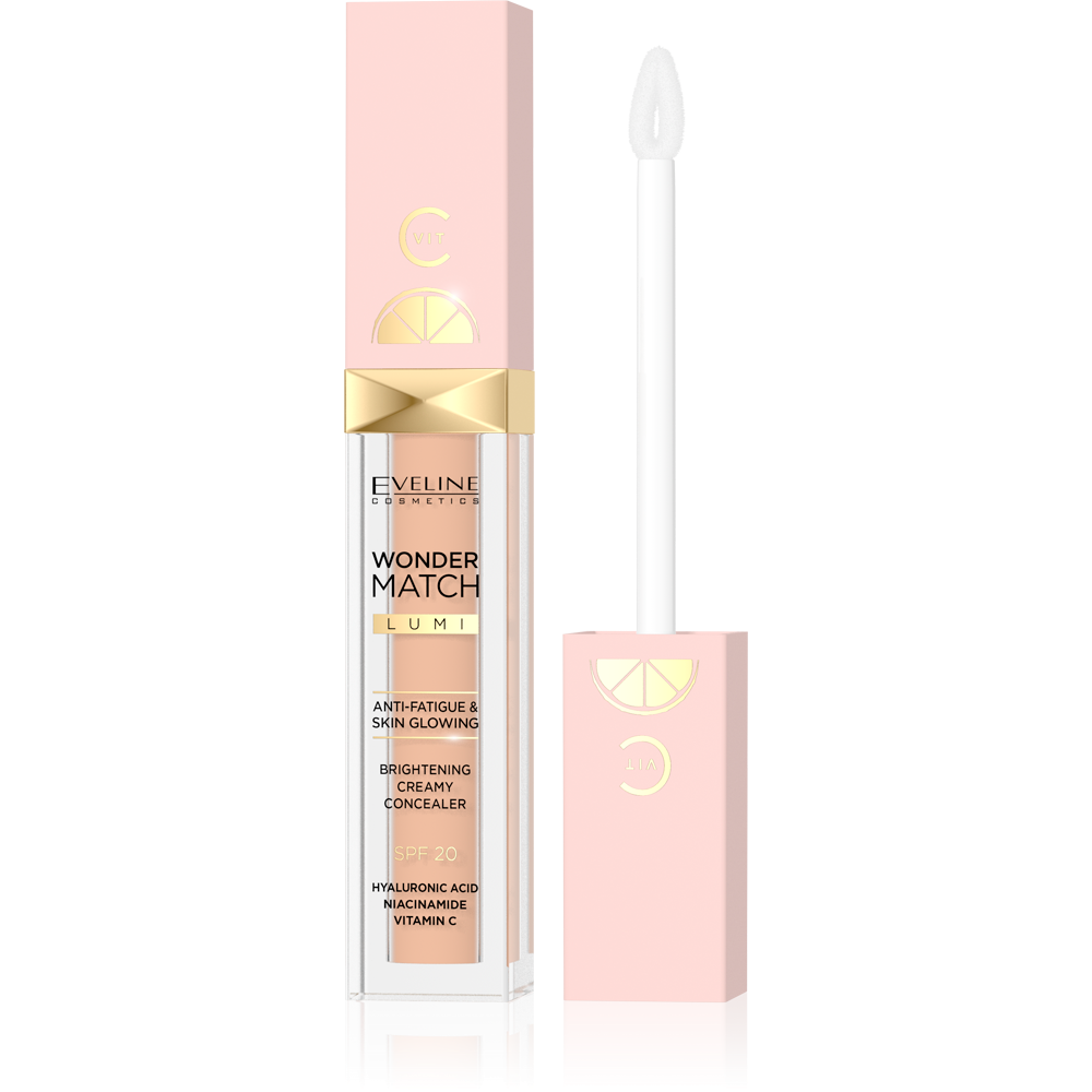 Eveline Wonder Match Lumi Rozświetlający Korektor z Witaminą C SPF15 Nr 20 Nude Warm 6,8ml