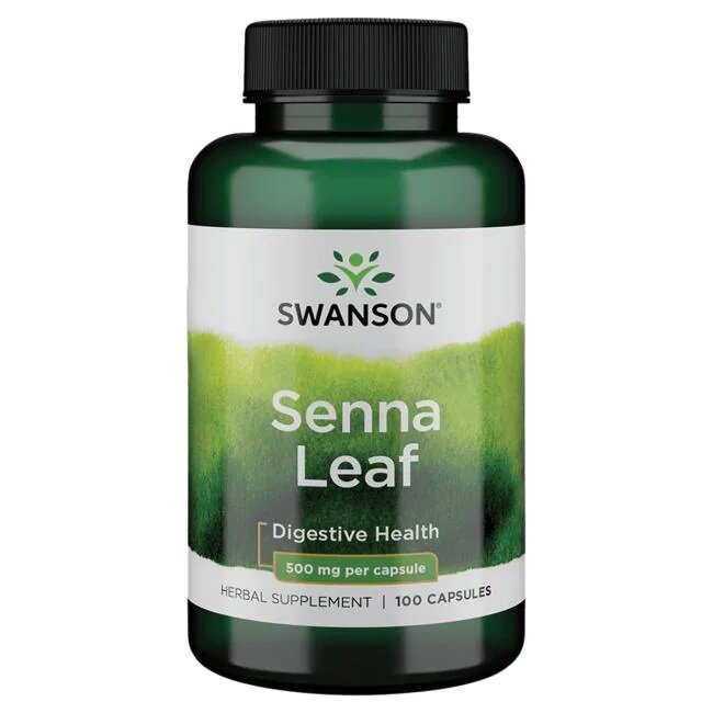 Swanson Senna Leaf 500mg Wsparcie Pracy Jelit 100 Kapsułek