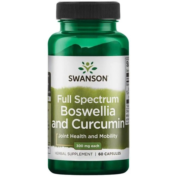Swanson Full Spectrum Boswellia and Curcumin 300mg Wspiera Zdrowie Stawów 60 Kapsułek
