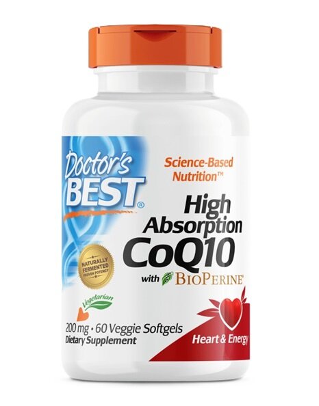 High Absorption CoQ10 with BioPerine, 200mg - 60 veggie softgels