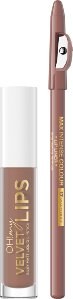 Eveline OML Silky Matt Liquid Lipstick & Contour Lip Liner 14 Choco Truffle 4,5ml