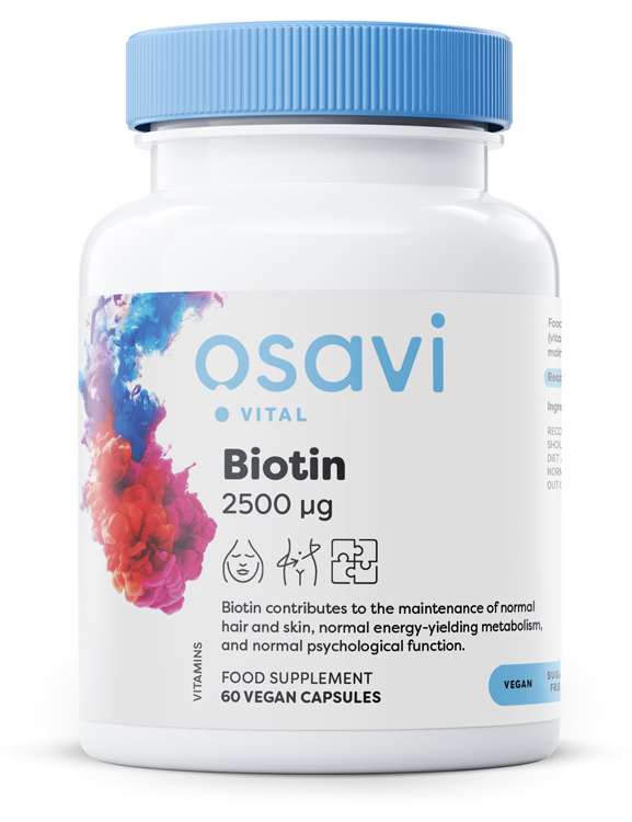 Osavi Biotin 2500mcg Zdrowie Włosów Skóry i Paznokci 60 Kapsułek