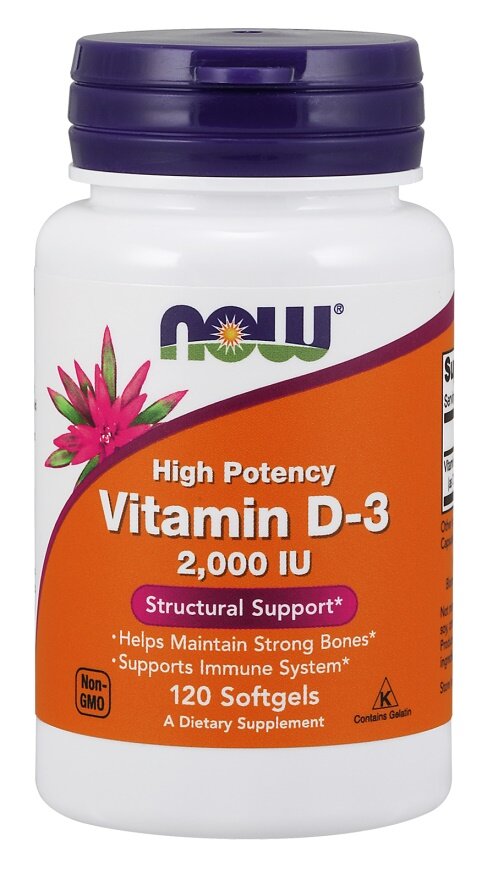 Now Foods High Potency Vitamin D-3 2000 IU 120 Softgels