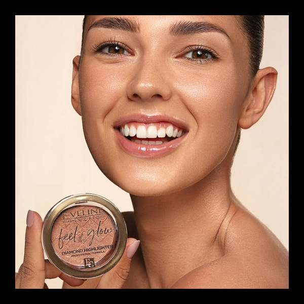 Eveline Feel the Glow Vegan Velvet Face Diamond Highlighter in Stone 01 Sparkle 5g