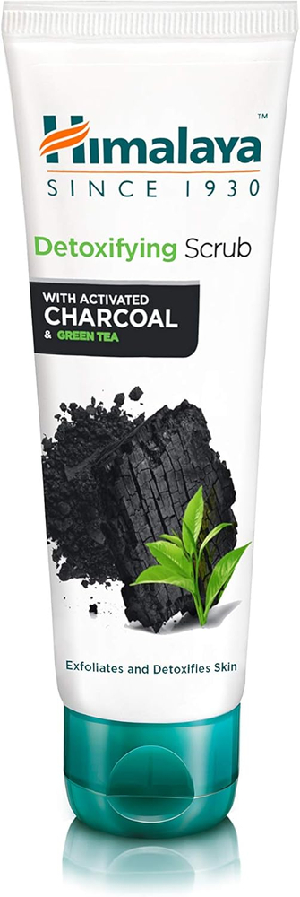 Himalaya Scrub with Activated Charcoal & Green Tea Detoxifying Charcoal Peeling for Normal to Oily Skin 75ml