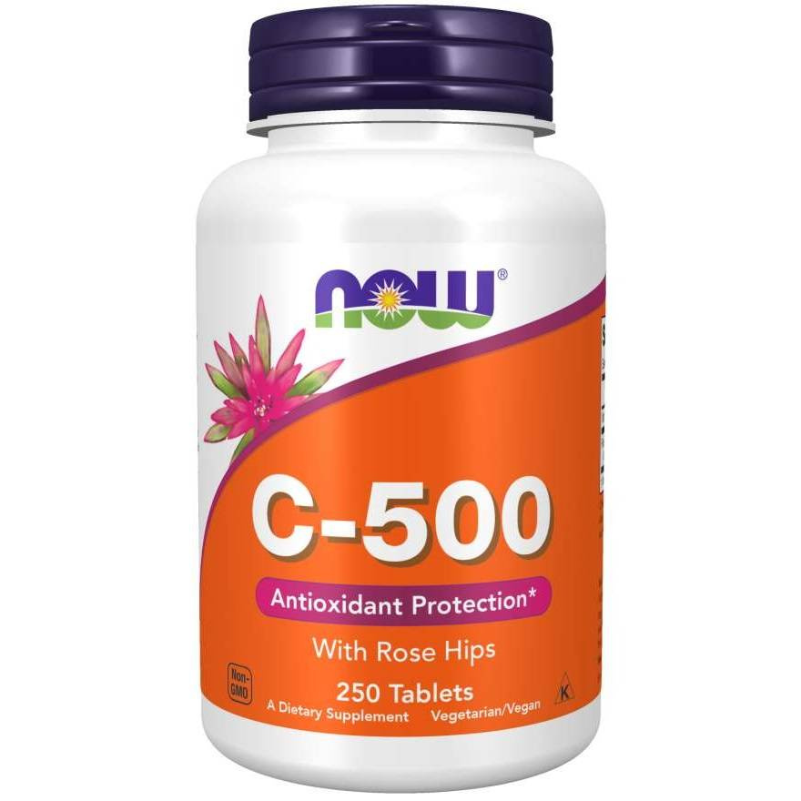 Now Foods Vitamin C-500 with Rose Hips 250 Tablets