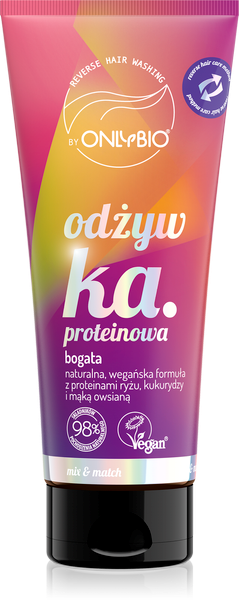 OnlyBio Reverse Washing Bogata Odżywka Proteinowa dla Włosów Matowych Pozbawionych Objętości 200ml
