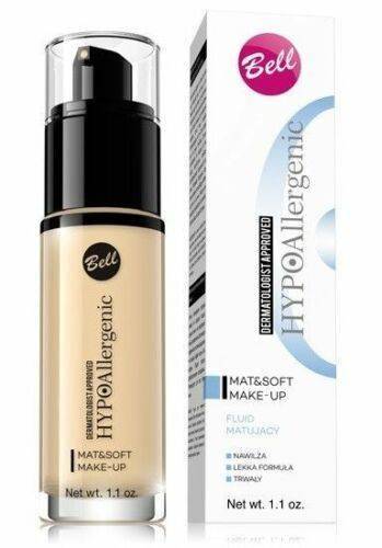 Bell HypoAllergenic Mat&Soft Make-up Fluid Matujący do Skóry Wrażliwej 01 Light Beige 30g