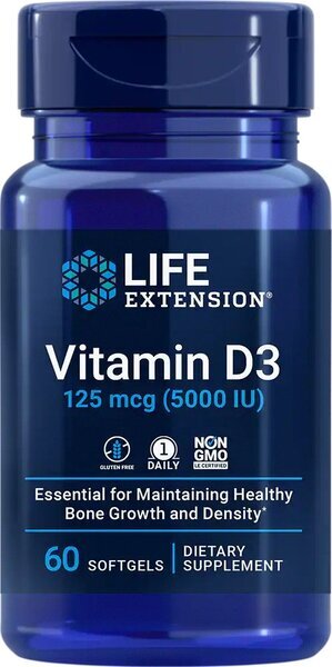 Vitamin D3, 5000IU - 60 softgels