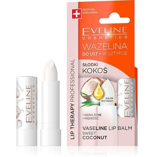 Eveline Lip Therapy Wazelina do Ust w Sztyfcie Słodki Kokos 3.8g